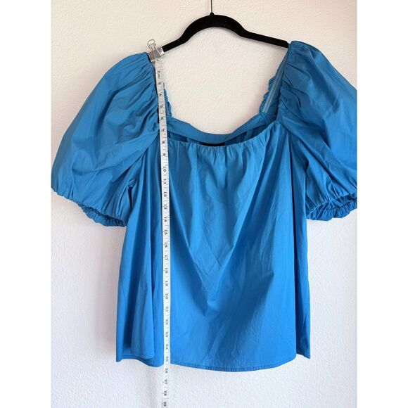 NWT Alex Marie Brrr° Gemma Square Neck Puff Sleeve Blouse in Turquoise Blue XXL - Picture 9 of 10